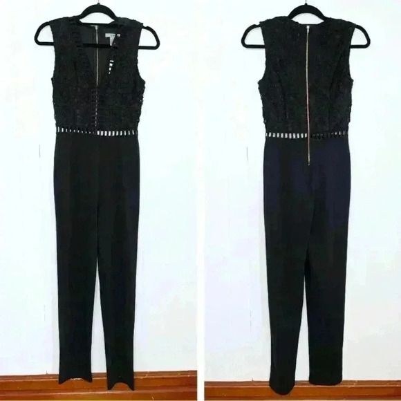 LOVE X DESIGN Lace & Lattice Black Jumpsuit (NWT) B93 - Picture 11 of 11